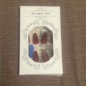 Burgundy Press-On Nails